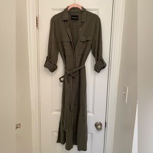 Velvet Heart Army Green Button Down Dress